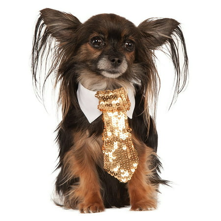 Dog Tie Pet Costume Accessory Gold - Small/Medium