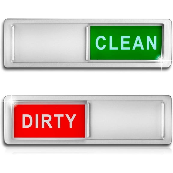 Dishwasher Magnet, Clean Dirty Sign Indicator for Dishwasher Easy to Read and Strong Slide for Changing Signs, Sleek and Convenient Design, Heavy Duty Magnet with Optional Stickers By PULMCheerger