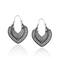 thumbnail image 2 of Besheek Handmade Latch Antique Silvertone Fan Beach Boho Earrings, 2 of 5