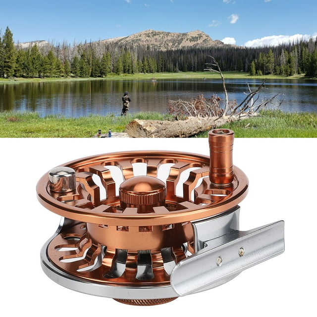 Moulinets à Mouches, Roue de Pêche en Alliage d'Aluminium CNC avec Fonction de Freinage et Sac de Rangement pour Attraper de Gros Poissons