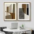 thumbnail image 2 of IDEA4WALL Framed Canvas Print Wall Art Set of 2 Mid-Century Retro Polygon Collage Geometric Abstract Modern Art Decor Colorful Contemporary Artwork for Bedroom, Office - 16"x24"x2 Panels Natural, 2 of 5
