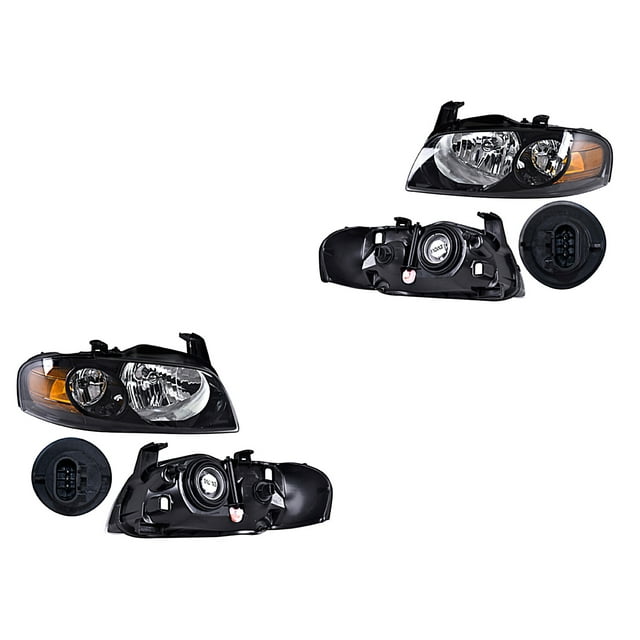Par de Faros Sentra 2004 A 2006 DEPO Fdo Negro