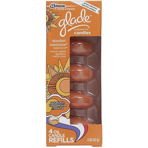 Glade Seasonals Spring Scented Oil Candle Refills, Sherbet Sunshine