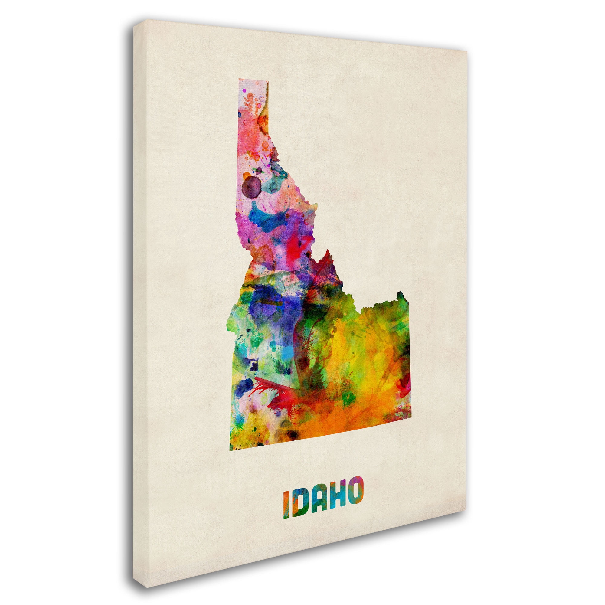 Trademark Fine Art "Idaho Map" Canvas Wall Art by Michael Tompsett