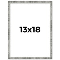13x18 Frame Silver Grey Distressed Solid Wood Picture Frame | 0.75 Inch Moulding Width | Interior