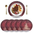 thumbnail image 5 of Ryvnso Christmas Tree Red Round Plate Mats Dining Table Placemat Set of 4 for Holiday Decoration, 5 of 7