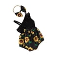 thumbnail image 2 of Yunliwuli Baby Girl 2 Piece Outfits Sunflower Print Asymmetrical Sleeveless Romper and Headband Set Cute Fashion Summer Clothes, 2 of 10