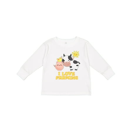 

Inktastic I Love Farming- Farm Animals Gift Toddler Boy or Toddler Girl Long Sleeve T-Shirt