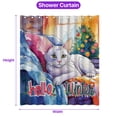 thumbnail image 5 of Watercolor Hello Winter Manx Chill Christmas Welcome Shower Curtain Cat Lover Kitten Owner Gifts Waterproof Bathroom Bathtub Curtain - 00016, 5 of 5