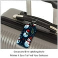 thumbnail image 3 of Square 2Pack PU Leather Christmas Snowman Cruise Luggage Tag with Privacy Cover and Name ID Tag for Travel Handbags Backpacks Luggage Tags, 3 of 6