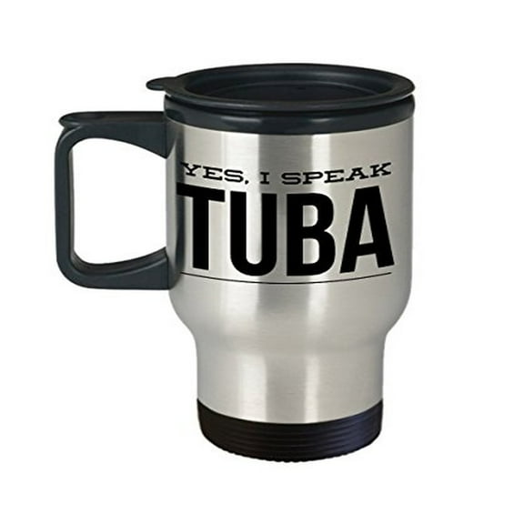 Tuba Travel Mug - 14 oz Stainless Steel Coffee Cup for Musicians - Gift Idea