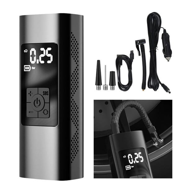 Inflador de neumáticos para bomba de neumáticos de coche, compresor de aire eléctrico de mano, con pantalla digital, con , para coche, - Inalámbrico shamjiam Mini bomba de aire