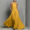 thumbnail image 2 of Laqbezok Women's Halter Neck Backless Maxi Dress, Casual Sleeveless Open Back Long Gown, Minimalist Summer Beach Sundress with Pockets, 2 of 6