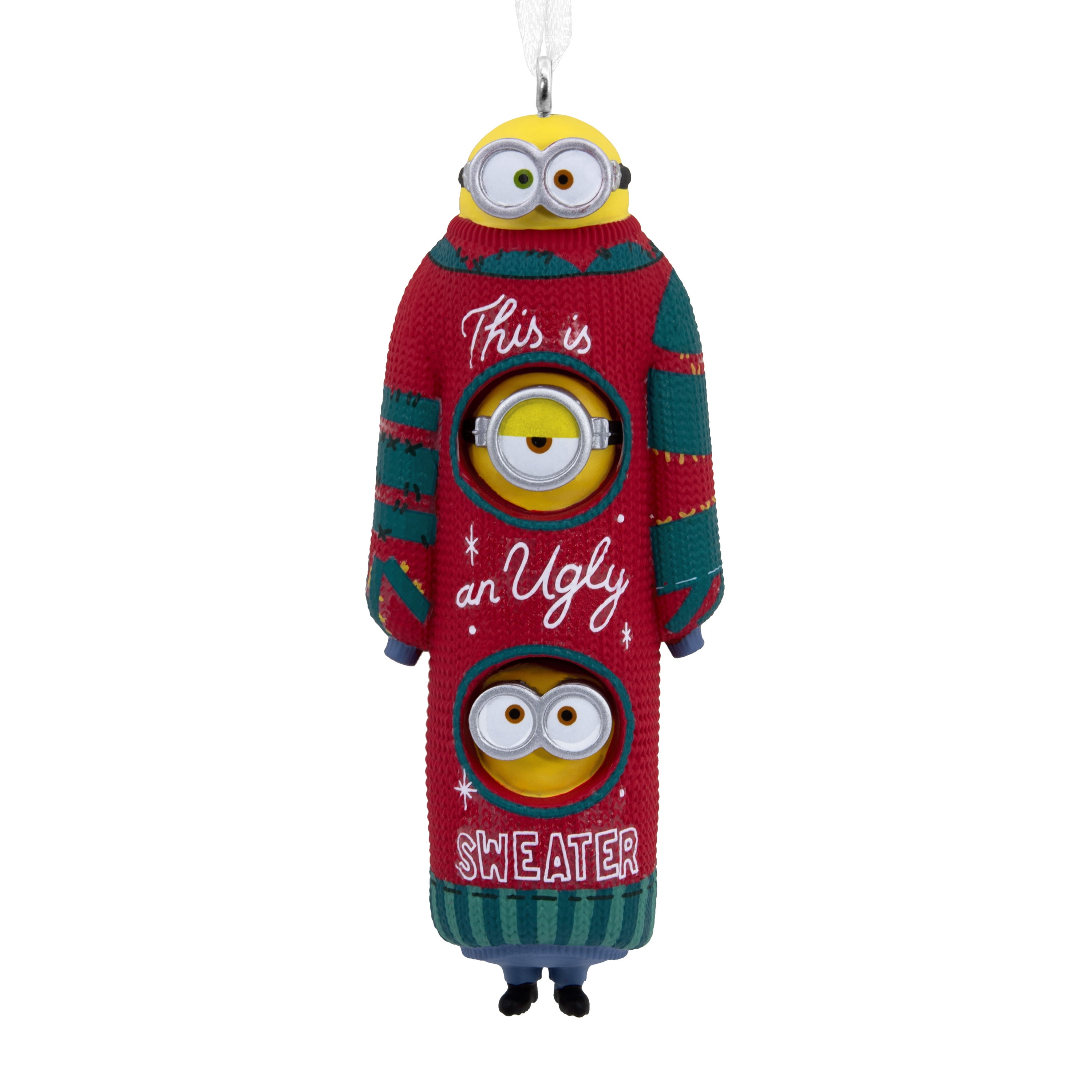 Hallmark Minions Bob, Kevin and Stuart the Minions in Ugly Christmas Sweater Ornament, 0.06lbs