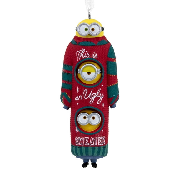 Hallmark Minions Bob, Kevin and Stuart the Minions in Ugly Christmas Sweater Ornament, 0.06lbs