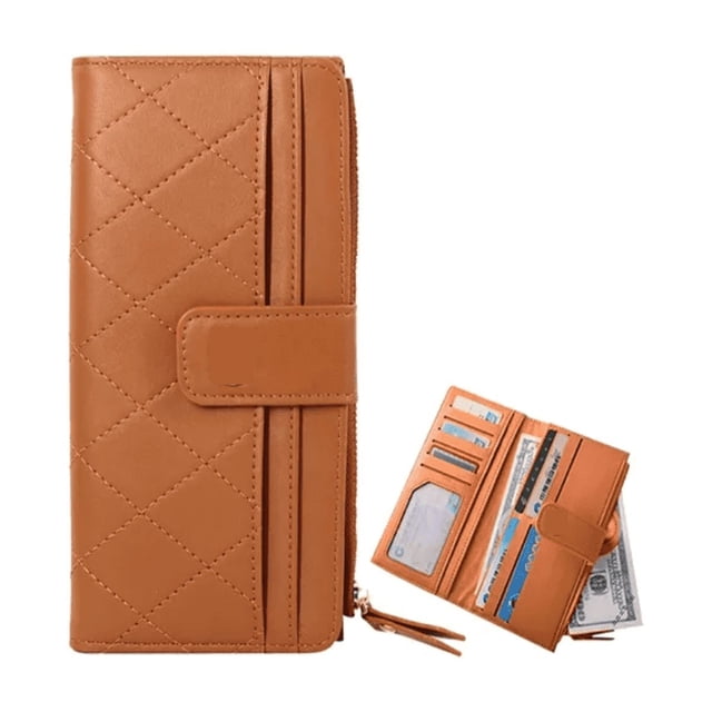 Cartera Larga De Cuero Para Mujer