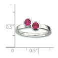 thumbnail image 2 of Stackable Sterling Silver Double Round Created Ruby Ring, 2 of 7