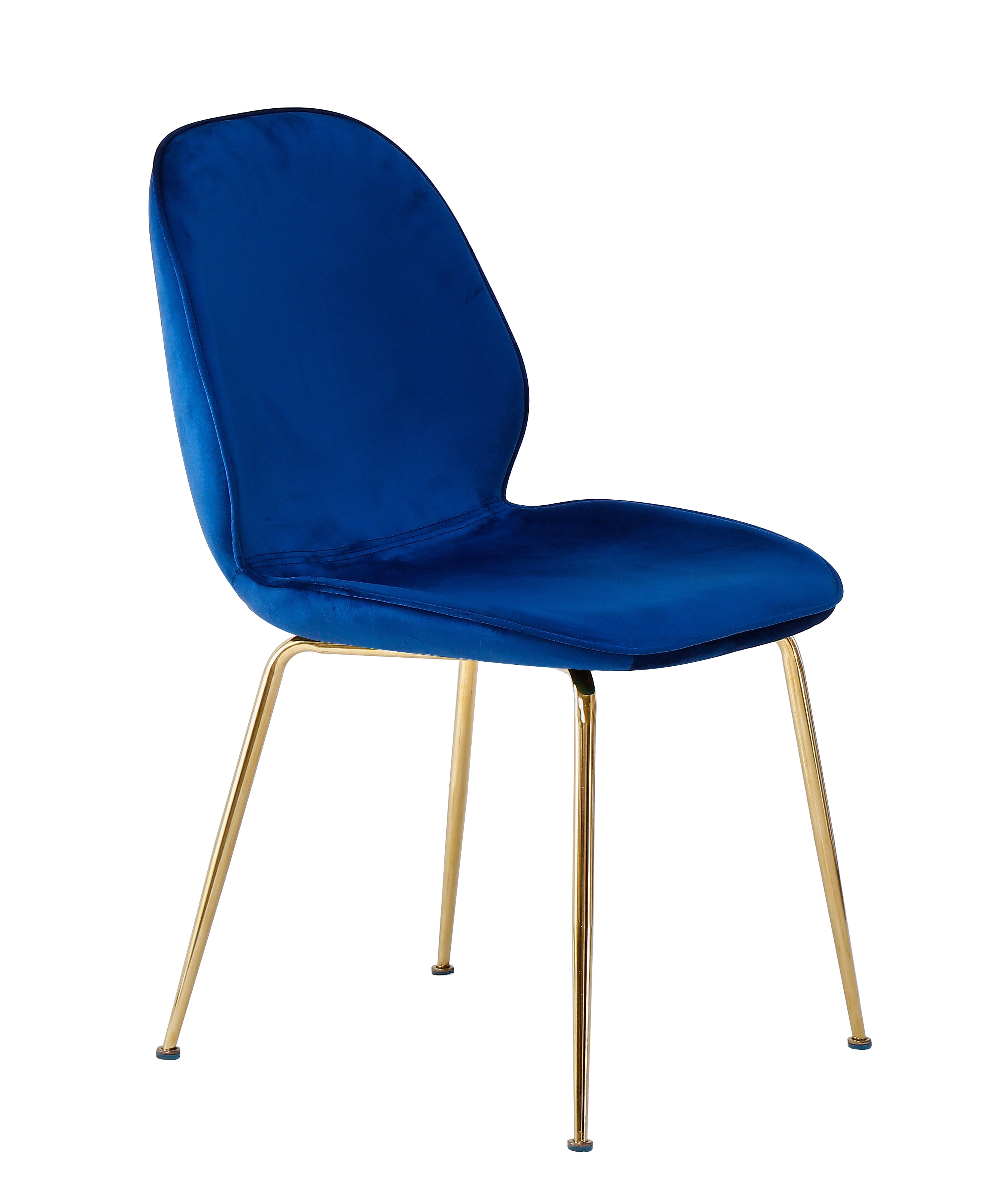 Best Master Mid-Century Velvet Upholstered Dining Side Chair in Blue (Set of 2)