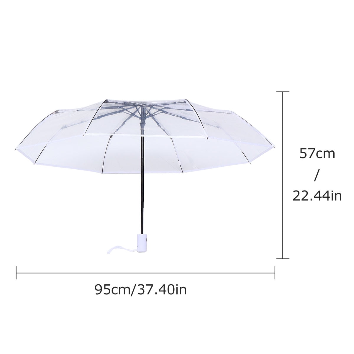 Raindrops Umbrellas Automatic Open Compact Outdoor Umbrella White Polyester Fiber from Sunburn 1Pack