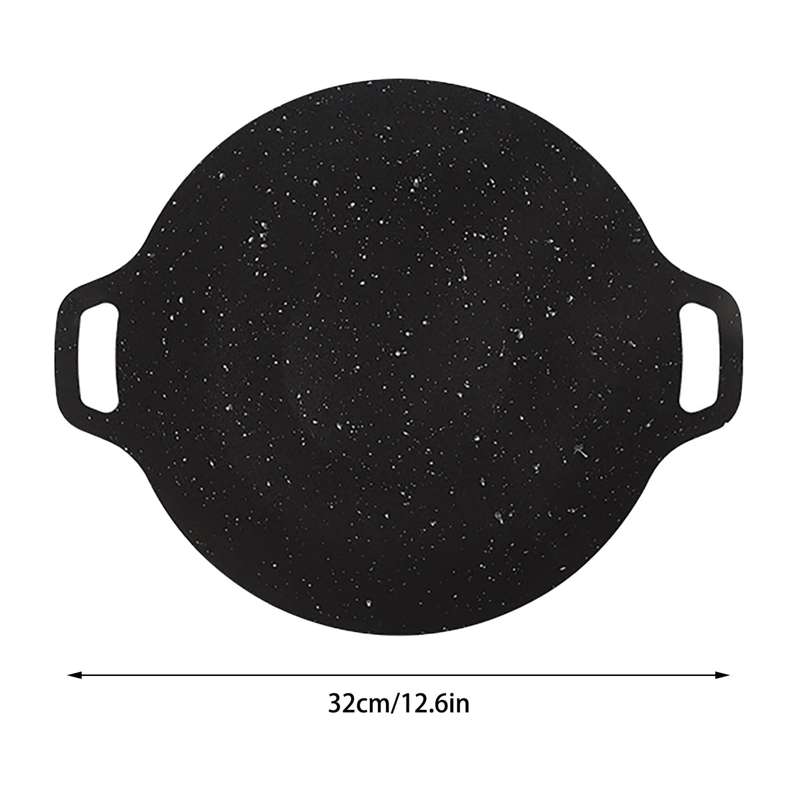 Non-Stick Round Cast Iron Grill Pan – Korean BBQ Griddle for Indoor/Outdoor Cooking, Baking & Camping, Heavy-Duty & Multi-Functional