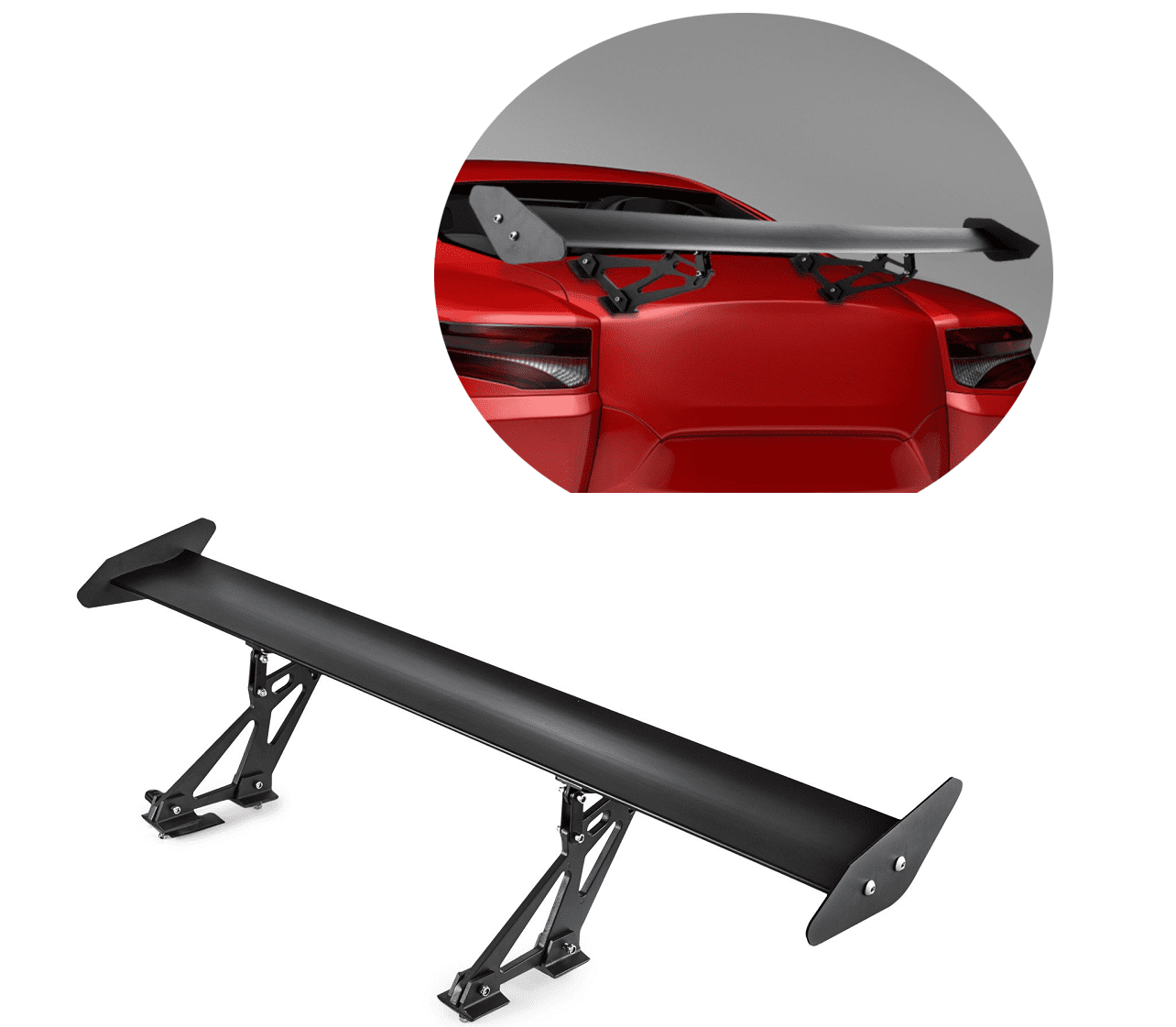 SHZOND GT Single Deck Spoiler Wing 43.3 inch Universal Aliminum Spoiler for Car Vehicle Black