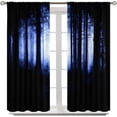 thumbnail image 2 of Dark Scary Forest Curtains Night Spooky Trees Gothic Sytle Blackout Rod Pocket Curtains for Bedroom Living Room Kitchen Decor Thermal Insulated Window Drapes 2 Panel Set 42x63 Inch, 2 of 4