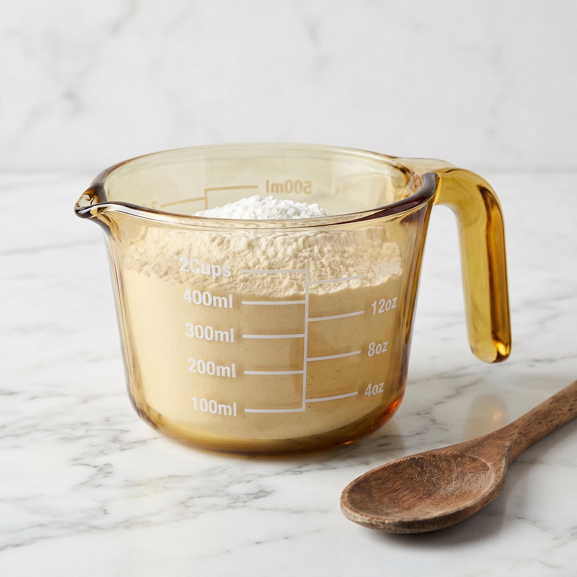 Unique Bargains Glass Measuring Cup for Kitchen Cooking Yellow 500ml