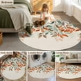 thumbnail image 5 of Round Rugs 5Ft, Vintage Leaves Round Area Rug Washable Indoor Throw Carpet, Summer Botanical Pastoral Watercolor Rustic Soft Non Slip Circle Rug for Cabinet Bathroom Home Decor Aesthetic, 5 of 8