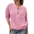 thumbnail image 1 of Veste Décontractée Grande Taille pour Femmes, Tricotée Ajourée avec Fermeture Éclair, Cardigan Ouvert à la Mode pour Automne Hiver, 1 of 5