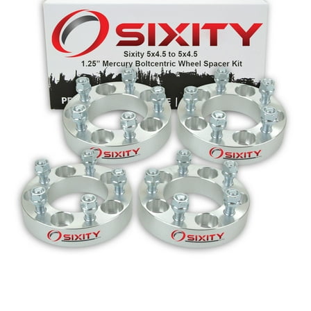 Sixity Auto 4 pc 1.25" 5x4.5 Wheel Spacers compatible with Mercury Comet Cougar 1/2-20tpi 1.25in Studs Lugs