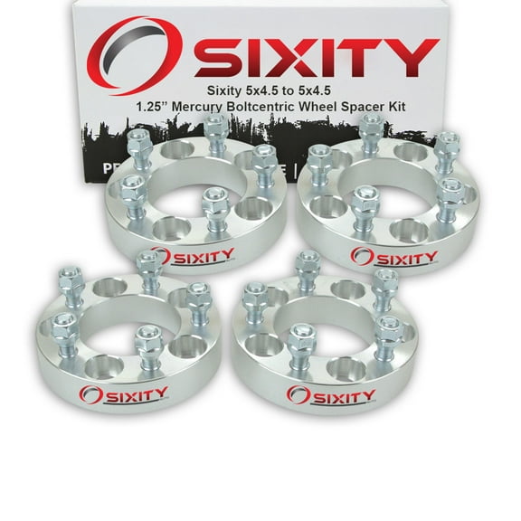 Sixity Auto 4 pc 1.25" 5x4.5 Wheel Spacers compatible with Mercury Comet Cougar 1/2-20tpi 1.25in Studs Lugs
