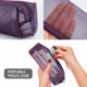 thumbnail image 3 of Bolsa de malla para bolígrafos Colorlife, paquete de 3, con cremallera, multifuncional, transparente, organizador de lápices, bolsa de almacenamiento para suministros de oficina, cosméticos,, 3 of 7