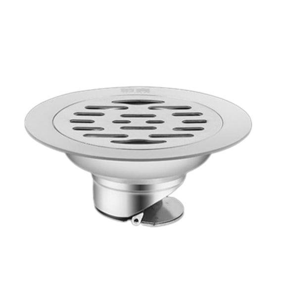 Stainless Steel Floor Drain 10cm Round Anti Odor Quick Drainage Shower Strainer Simple Install for Bathroom & Kitchen