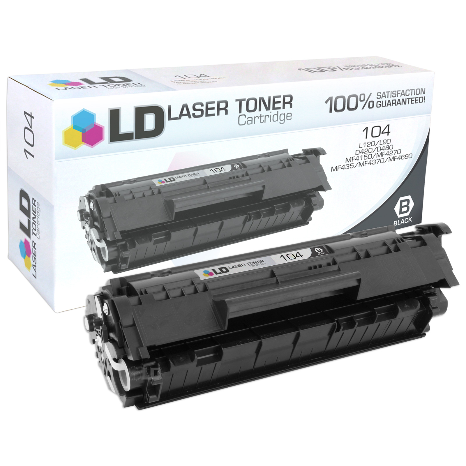 LD © 3pk Compatible Canon 0263B001AA 104 Black Laser Toner Cartridge for FaxPhone L120 L90 L140 ImageClass D420 D480 MF4150 MF4270 MF4350d MF4370dn MF4690 - image 2 of 2
