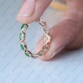 thumbnail image 4 of Marquiose Cut Emerald Full Eternity Band Ring,925 Sterling Silver Band Ring, Minimalist Ring May Birthstone Ring, Dotors Day Gift Ring, 4 of 5
