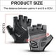 thumbnail image 2 of Guantes negros de dedos cortos para bicicleta de ejercicio, para deportes al aire libre, con absorción de impactos y transpirables., 2 of 6