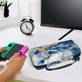 thumbnail image 5 of Herdesigns Blue Gold Leave Carrying Case for Nintendo Switch 2 with 20 Game Card Slots, Portable Travel Carry Case for Accessories and Console, 5 of 6