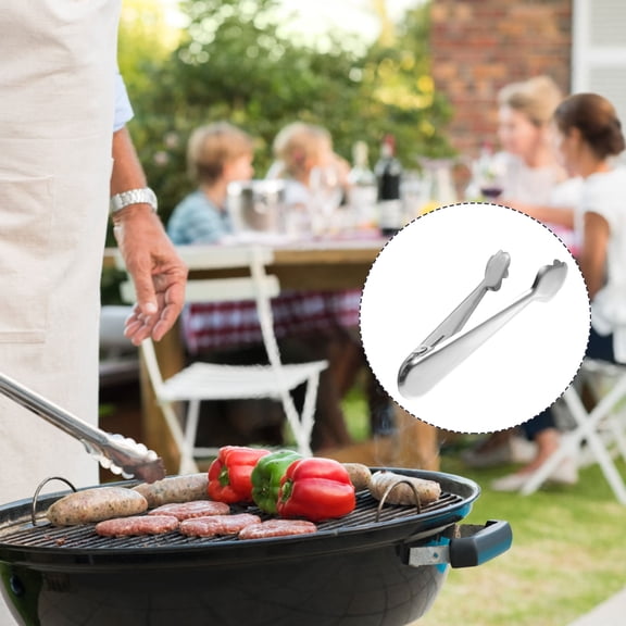 ibasenice Stainless Steel BBQ Clip for Grilling, Flipping, and Cooking - Kitchen Tool for Home Barbecue