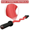 thumbnail image 4 of JoanKaren 47" Olympic EZ Curl Barbell Bar with 2 Collars,500lbs Capacity,Suitable for 2" Weight Plates,for Home Gym & Strength Training,Red & Black, 4 of 9