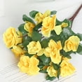 thumbnail image 3 of AYktou Artificial Flowers Azalea Fake Flowers, 13.4 Inch Bouquet with 21 Flower Heads Wedding Floral Arrangements Valentine'S Day Bouquet Vase Faux Flowers for Mother'S Day Christmas Decor, Yellow, 3 of 7