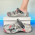thumbnail image 3 of MGEZCOO Men's EVA Clogs with Graffiti Alien Design – Breathable Garden Shoes with Adjustable Heel Strap, Non-Slip Street Style Sandals, 3 of 8