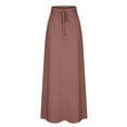 thumbnail image 6 of pstuiky Skirt for Women , Women Solid Color Elastic-Waist Skirt with Ankle-Length Skirt with Pockets Leisure, 6 of 7