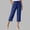 Blue, variant on Women's Classic Cargo Capri Pants with Elastic Waist and Drawstring, Multi Pockets for Hiking, Travel and Work Blue S