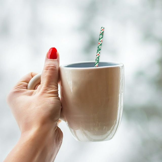 25 piezas de vajilla de s de papel navideño biodegradable decorativo para E Colcomx Paja de papel