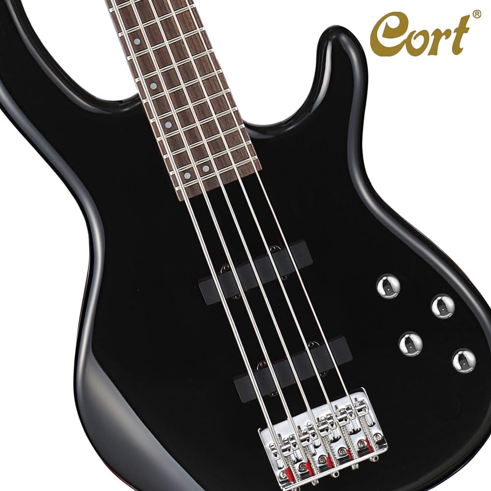 Cort Guitars  Action 5 String Bass Guitar, Black
