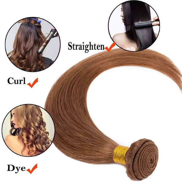Brazilian Virgin Hair One Bundle #33 Auburn Straight Human  display picture 3
