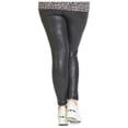 thumbnail image 2 of BLACK TAPE Womens Black Stretch Textured Pull-on Style High Waist Leggings Plus 3X, 2 of 3