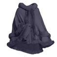 thumbnail image 7 of Women's Hooded Poncho Cape Sleeveless Cardigan Cloak With Trim Fashion Top, 7 of 7