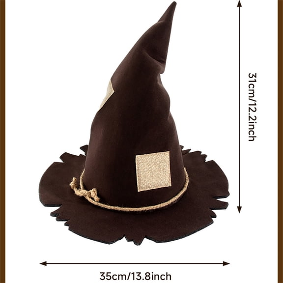 Halloween Witch Hat Scarecrow Patch Design Spooky Party Wearing Accessories Holiday Outfit Props Festive Celebration Gear