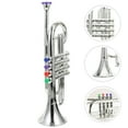 thumbnail image 3 of Raindrops 1Pack Silver Toy Trumpet for Toddlers Imitation Instrument Playtime, 3 of 8